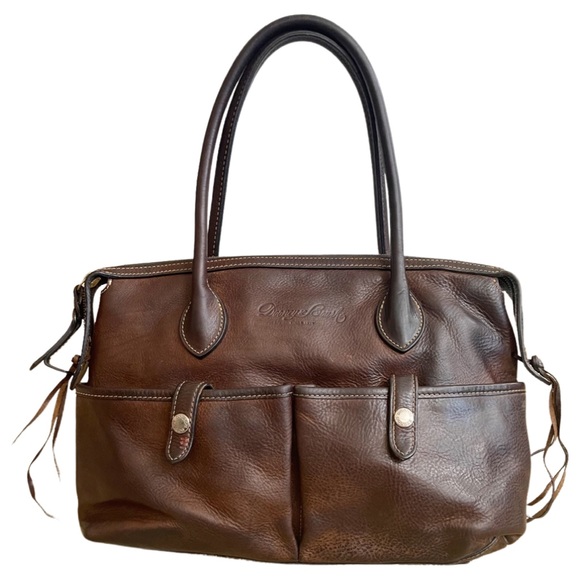 COPY - Dooney & Bourke Genuine Florentine Vacchetta dark brown leather satchel,… - Picture 3 of 12